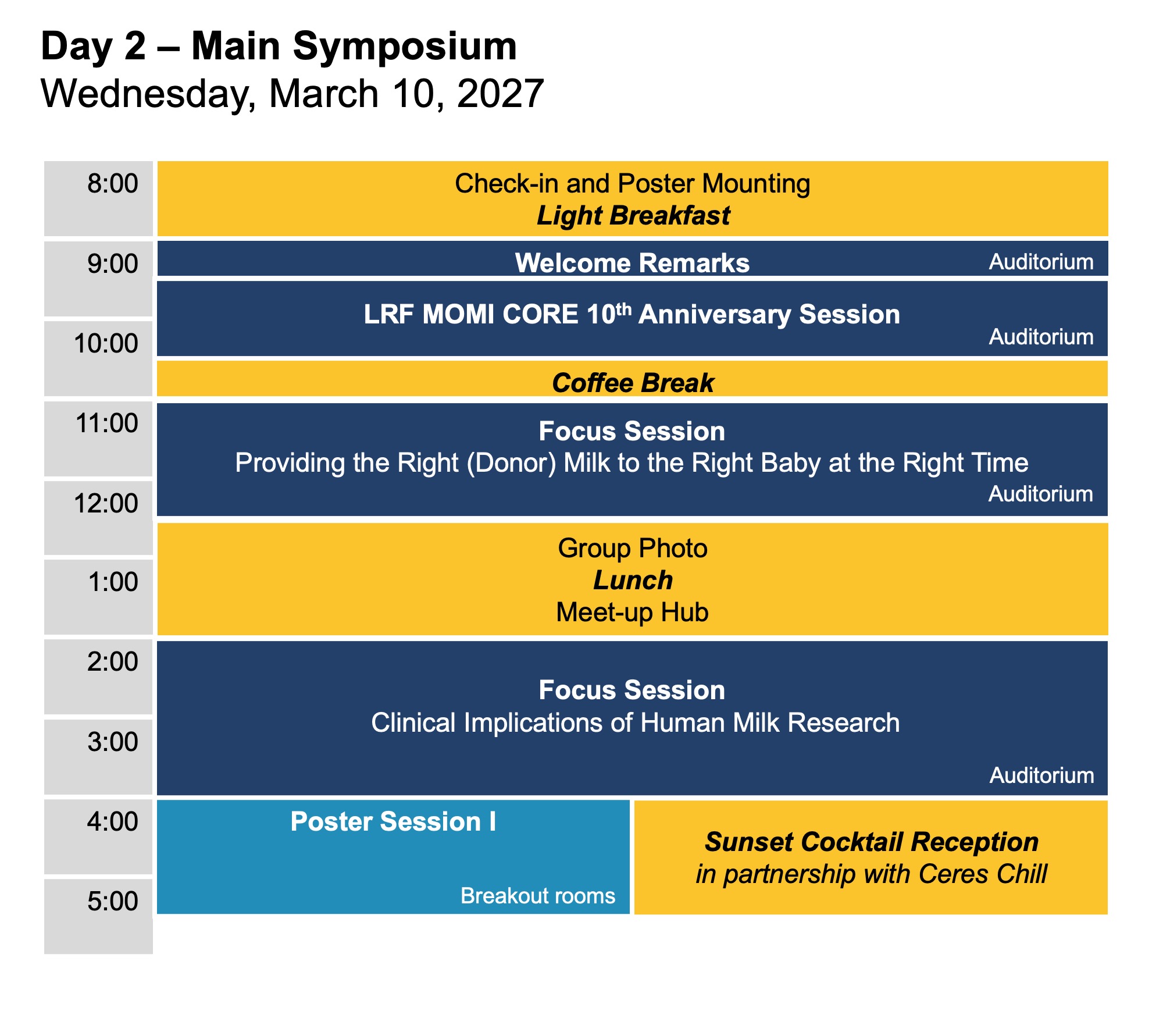 2 of 3, table of HMI symposium day 2 activities